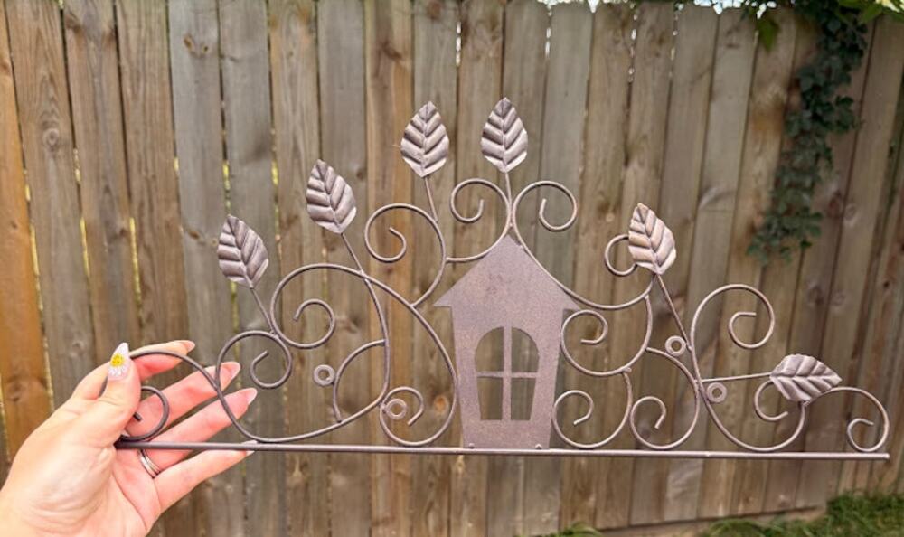 Metal House Wall Decor with Scrollwork